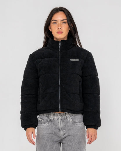 Campera Abrigo Rusty On And On Polar Fleece Puffer Jacket Black