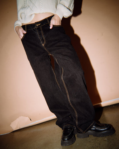Jean Rusty Bethany Baggy Low Rise Jean Ld Black Out