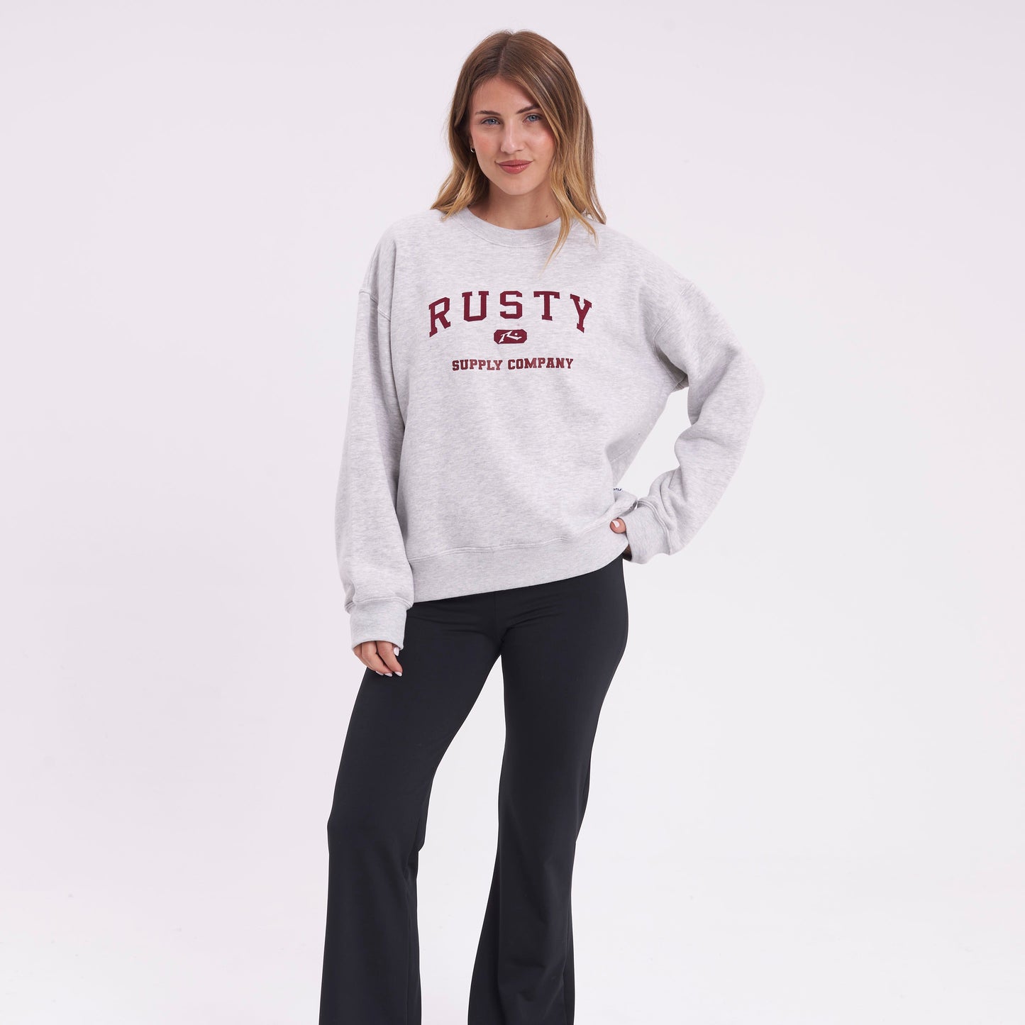 Buzo Rusty Walk On Relaxed Crew Ld Grey Marle