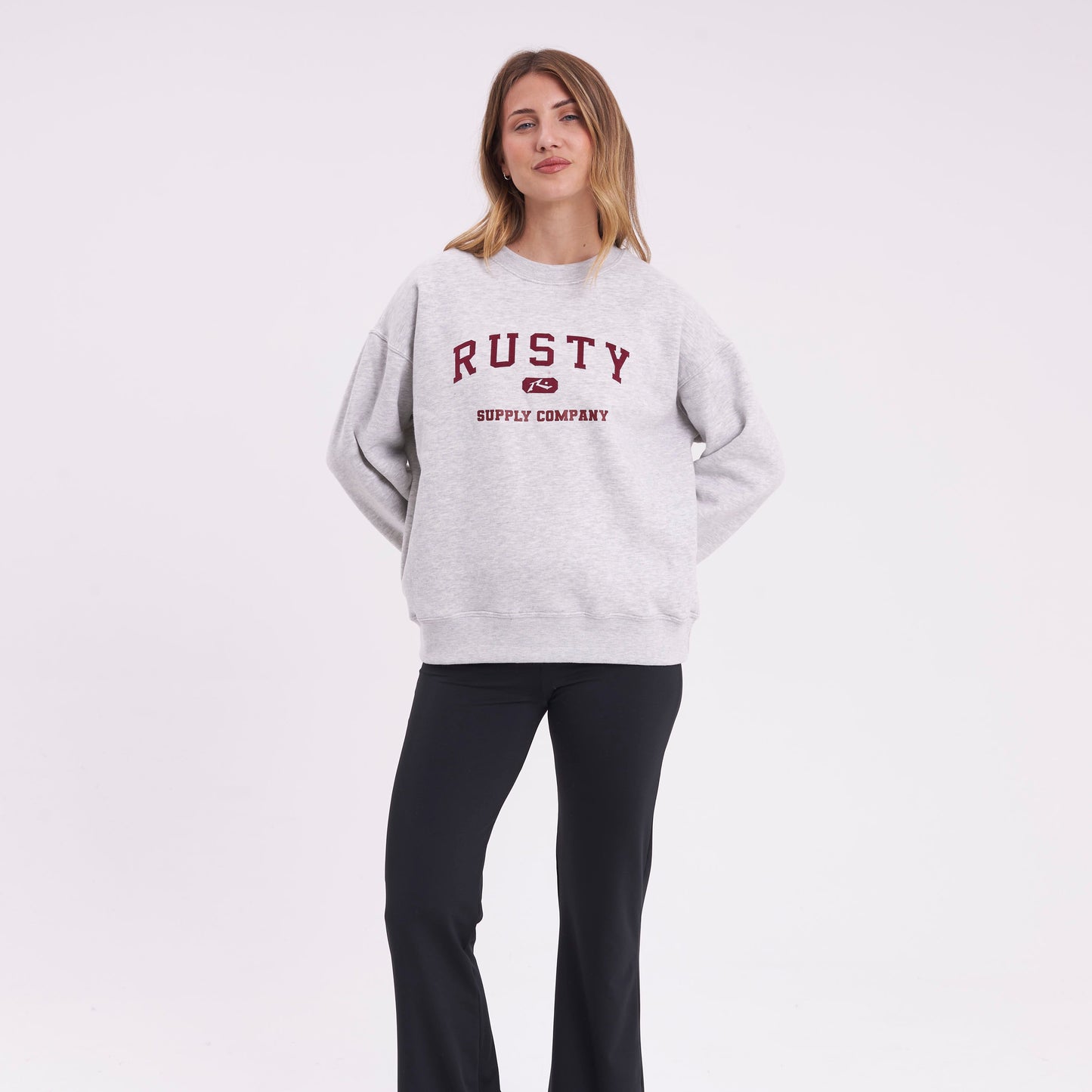 Buzo Rusty Walk On Relaxed Crew Ld Grey Marle