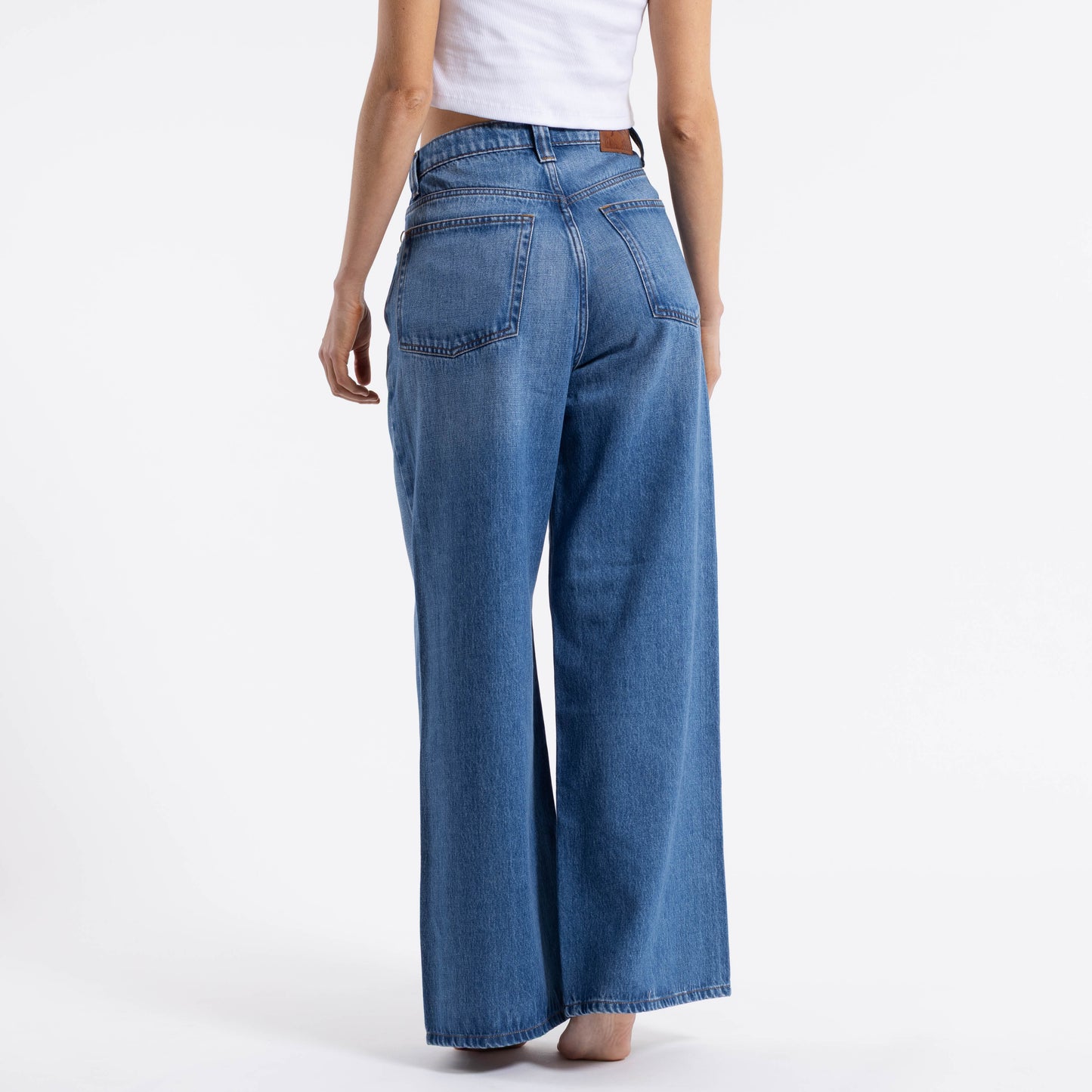 Jean Rusty Wendy Hi Rise Wide Leg Jean Ld Middy Blue