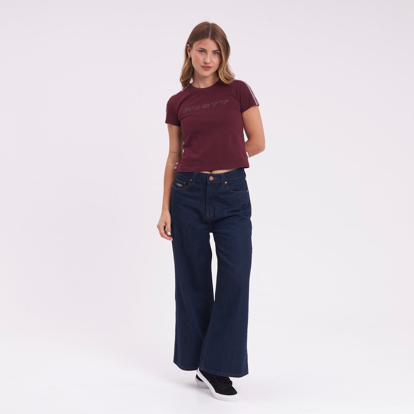 Jean Rusty Wendy Hi Rise Wide Leg Jean Ld Deep Blue