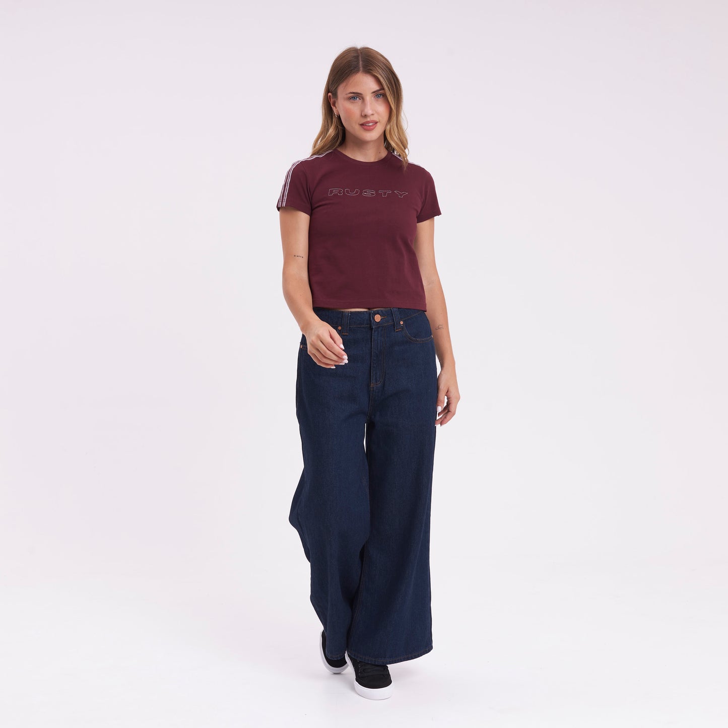 Jean Rusty Wendy Hi Rise Wide Leg Jean Ld Deep Blue