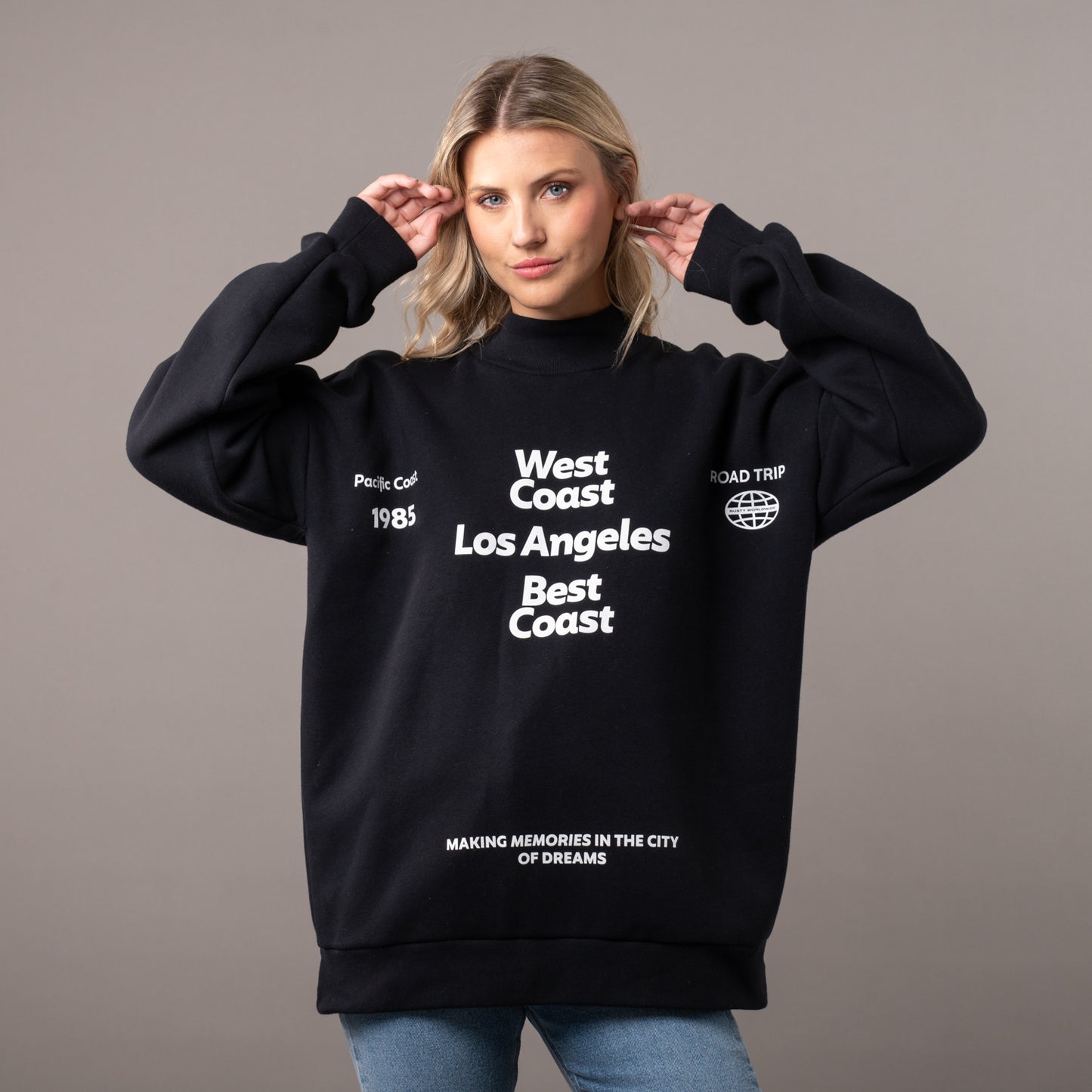 Buzo Rusty West Coast Oversize Crew Ld Black