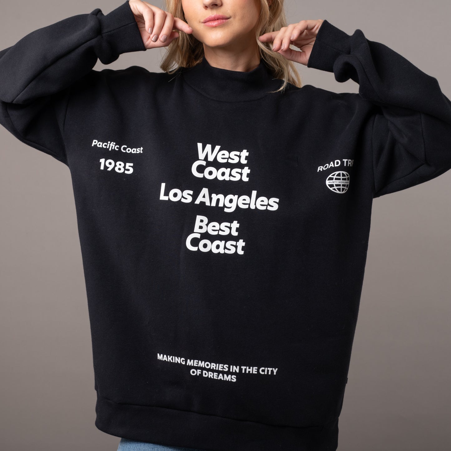 Buzo Rusty West Coast Oversize Crew Ld Black