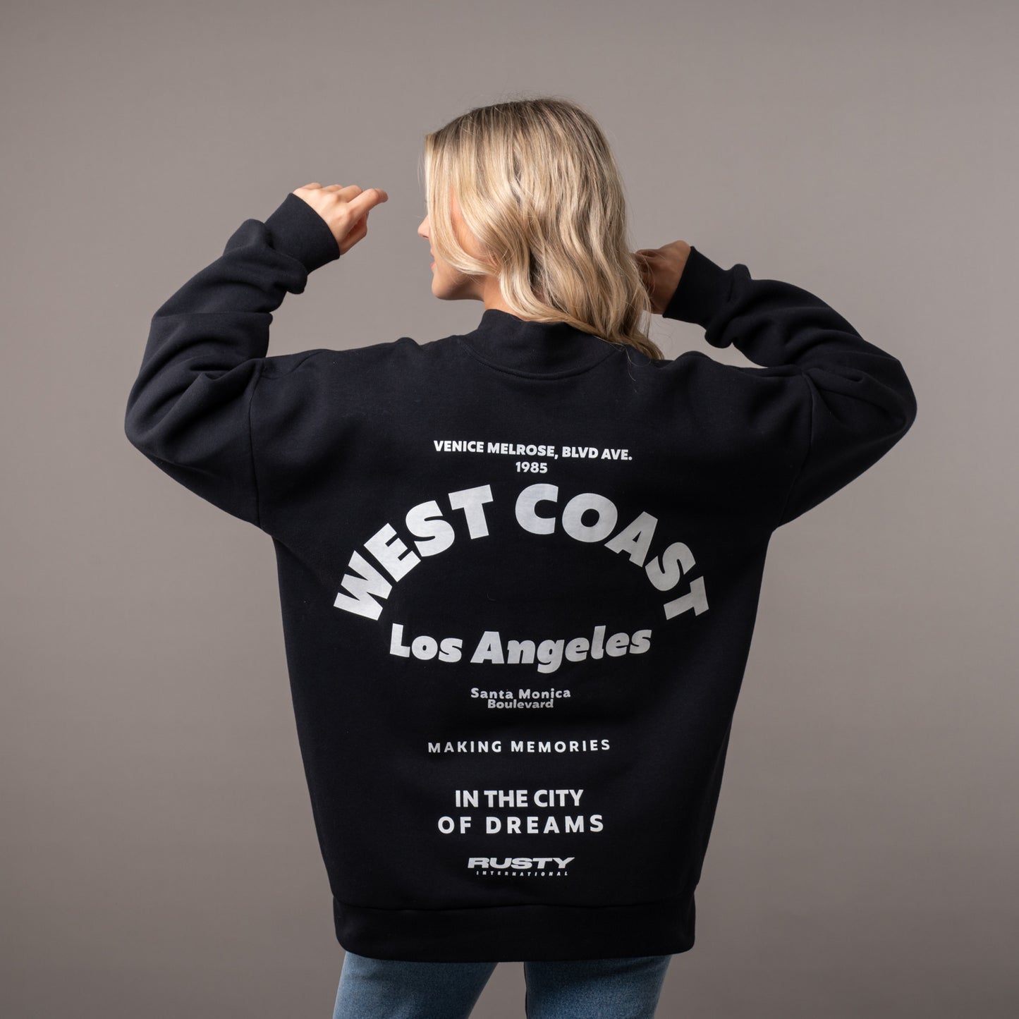 Buzo Rusty West Coast Oversize Crew Ld Black