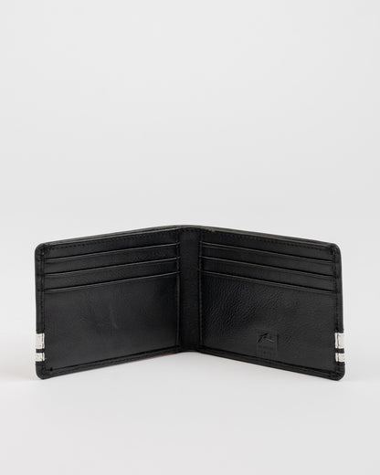 Billetera Rusty White Lines Leather Wallet Black