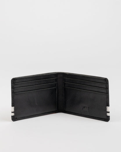 Billetera Rusty White Lines Leather Wallet Black