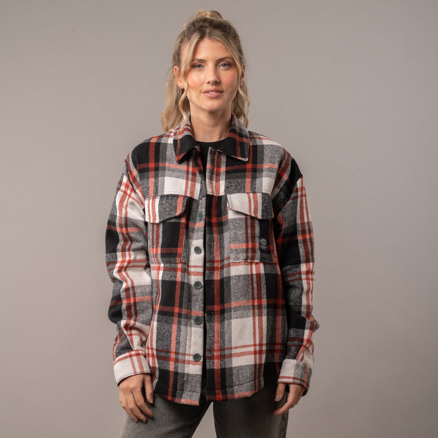Camisa Ml Rusty Worldwide Oversize Flannel Shirt Ld Salsa