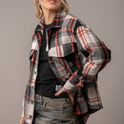 Camisa Ml Rusty Worldwide Oversize Flannel Shirt Ld Salsa