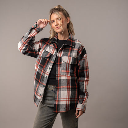 Camisa Ml Rusty Worldwide Oversize Flannel Shirt Ld Salsa