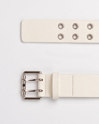 Cinturon Rusty Xoxo Eyelet Belt* Off White