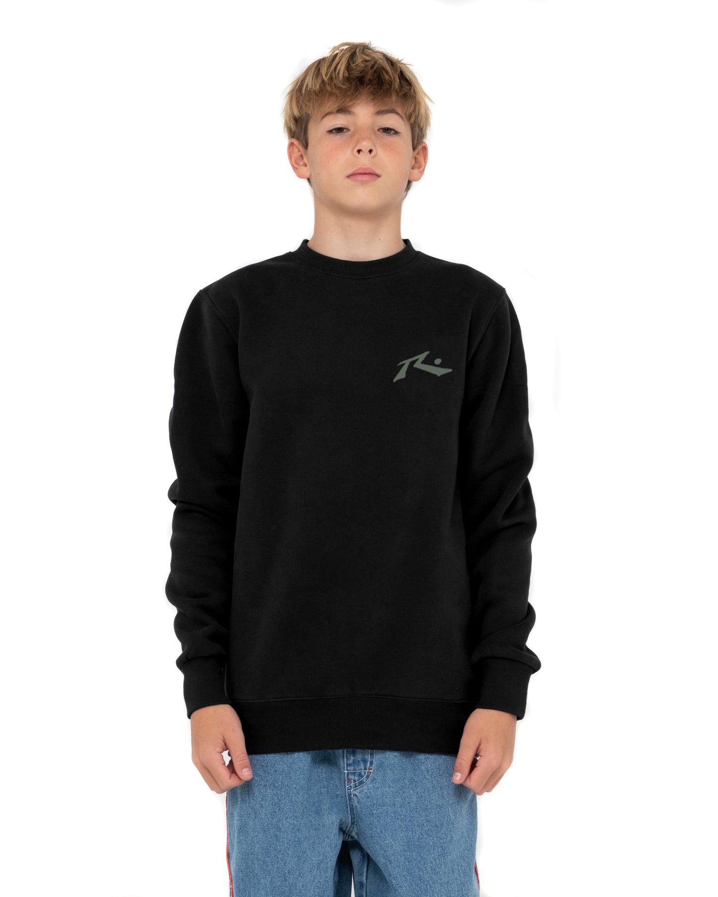 buzo_rusty_competition_crew_jr_black_army#VT#BLACK/ARMY