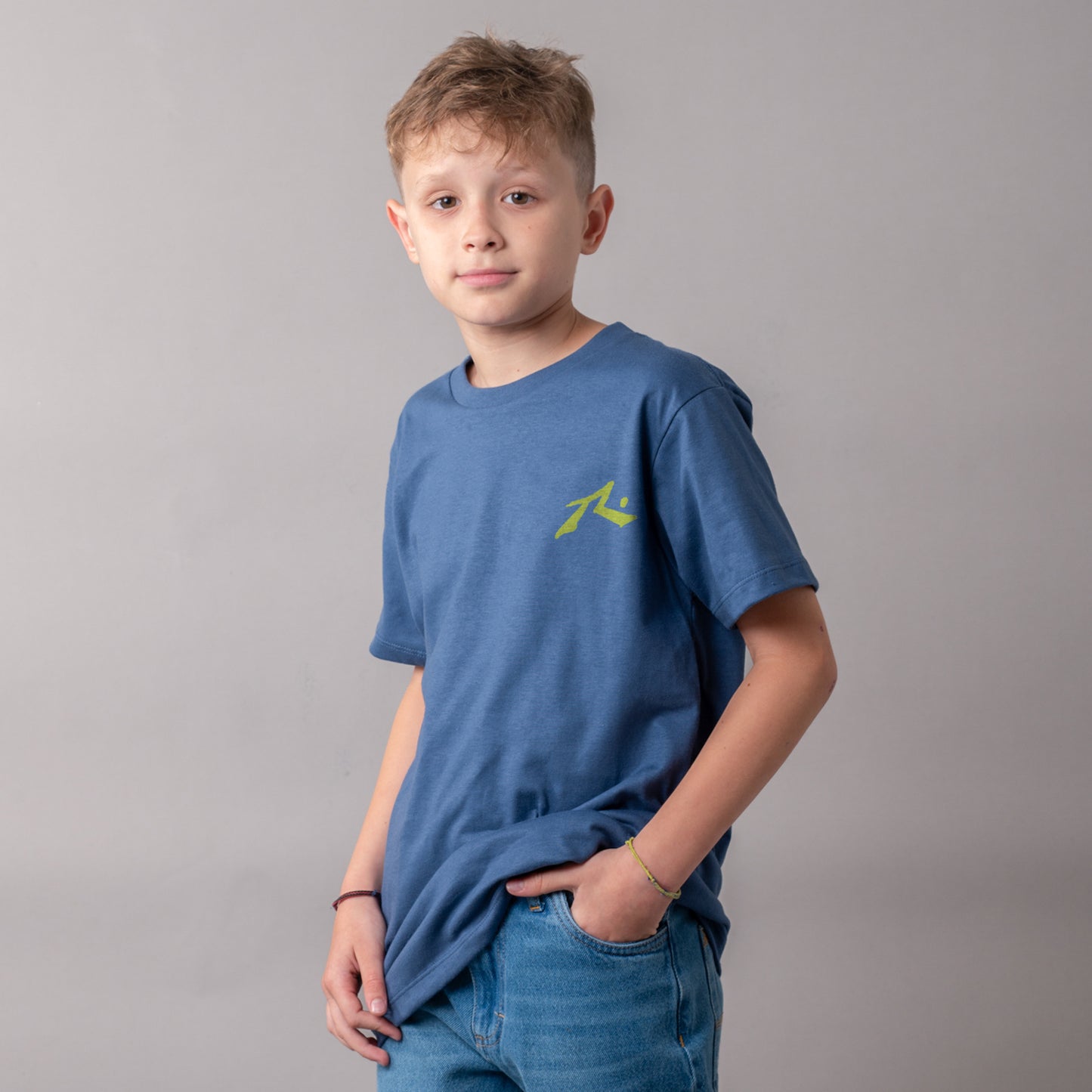 Remera Rusty Competition Jr Atlantic Blue/Lemon