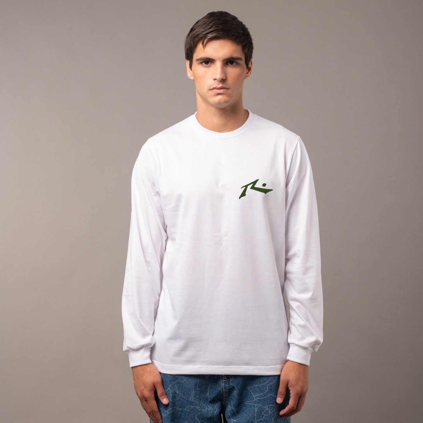 Remera Rusty Competition Ls White/Military Green