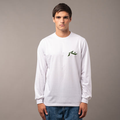 Remera Rusty Competition Ls White/Military Green