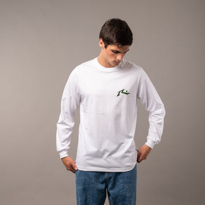 Remera Rusty Competition Ls White/Military Green