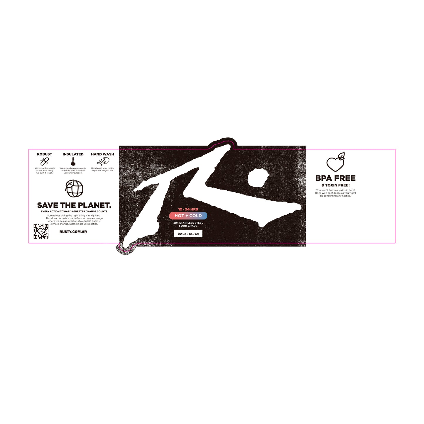 Varios Rusty Quencher Bottle Black