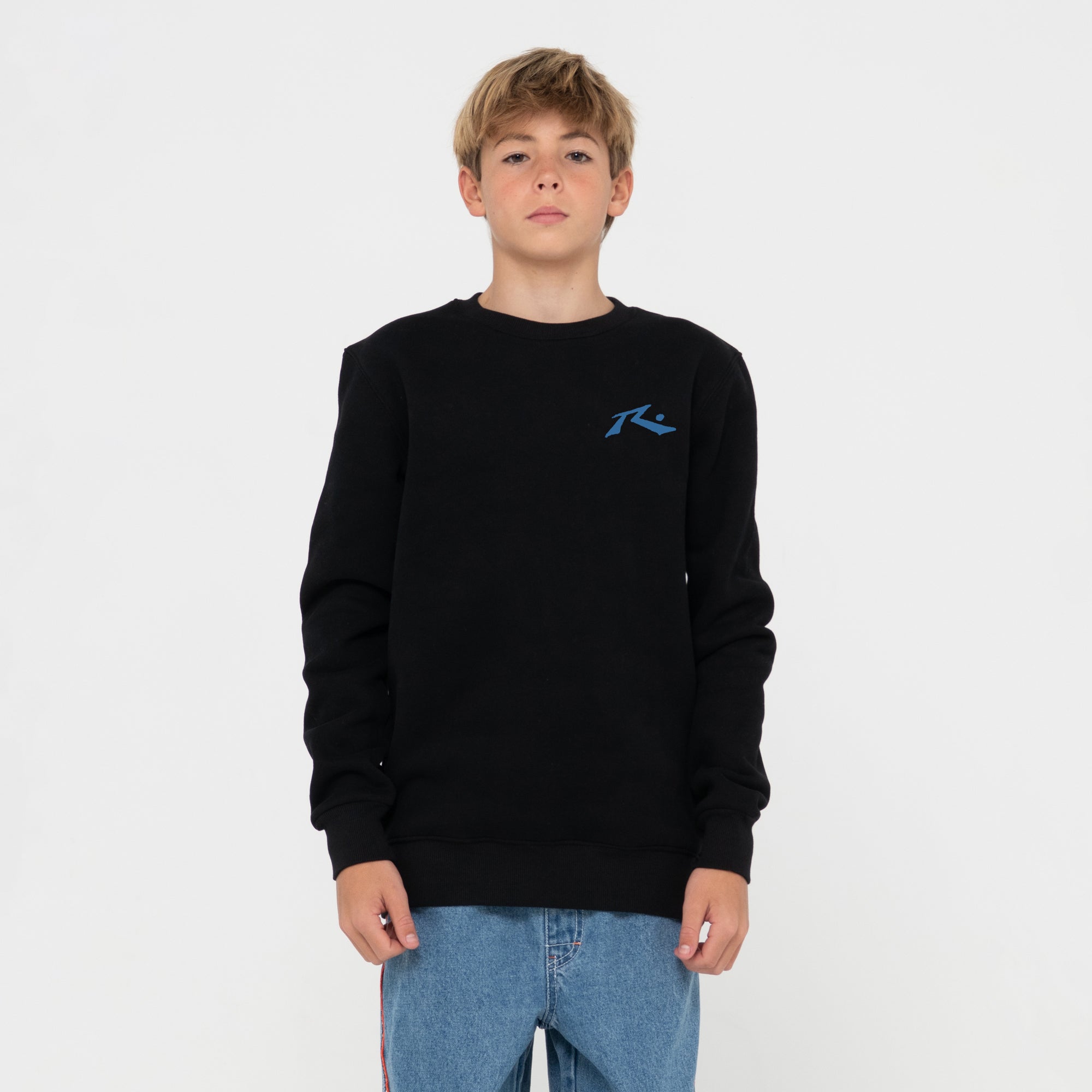 Buzo Rusty Competition Crew Jr Black/Atlantic Blue