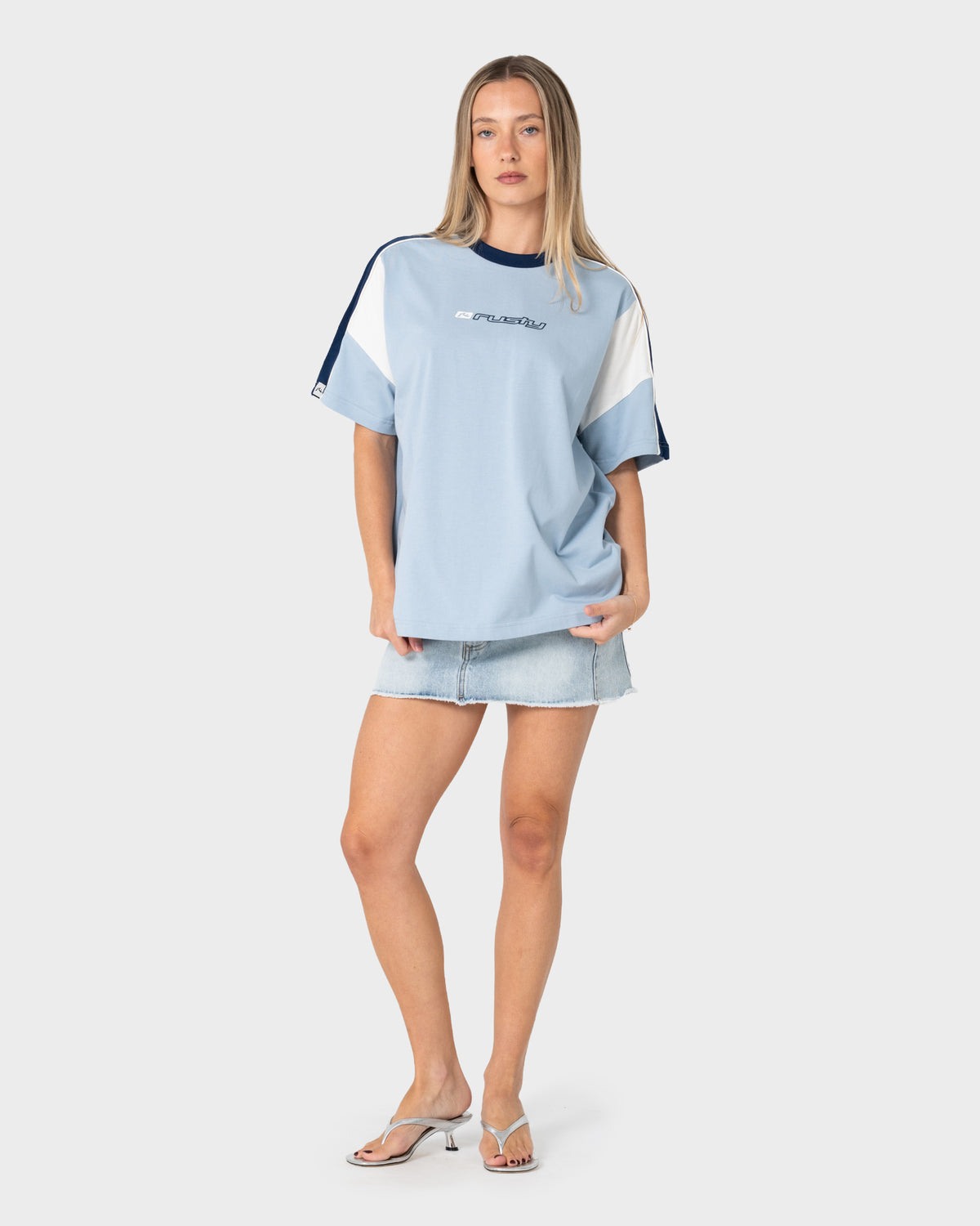 Remera Mc Rusty New Break 220 Oversize Tee Ld Sea Blue