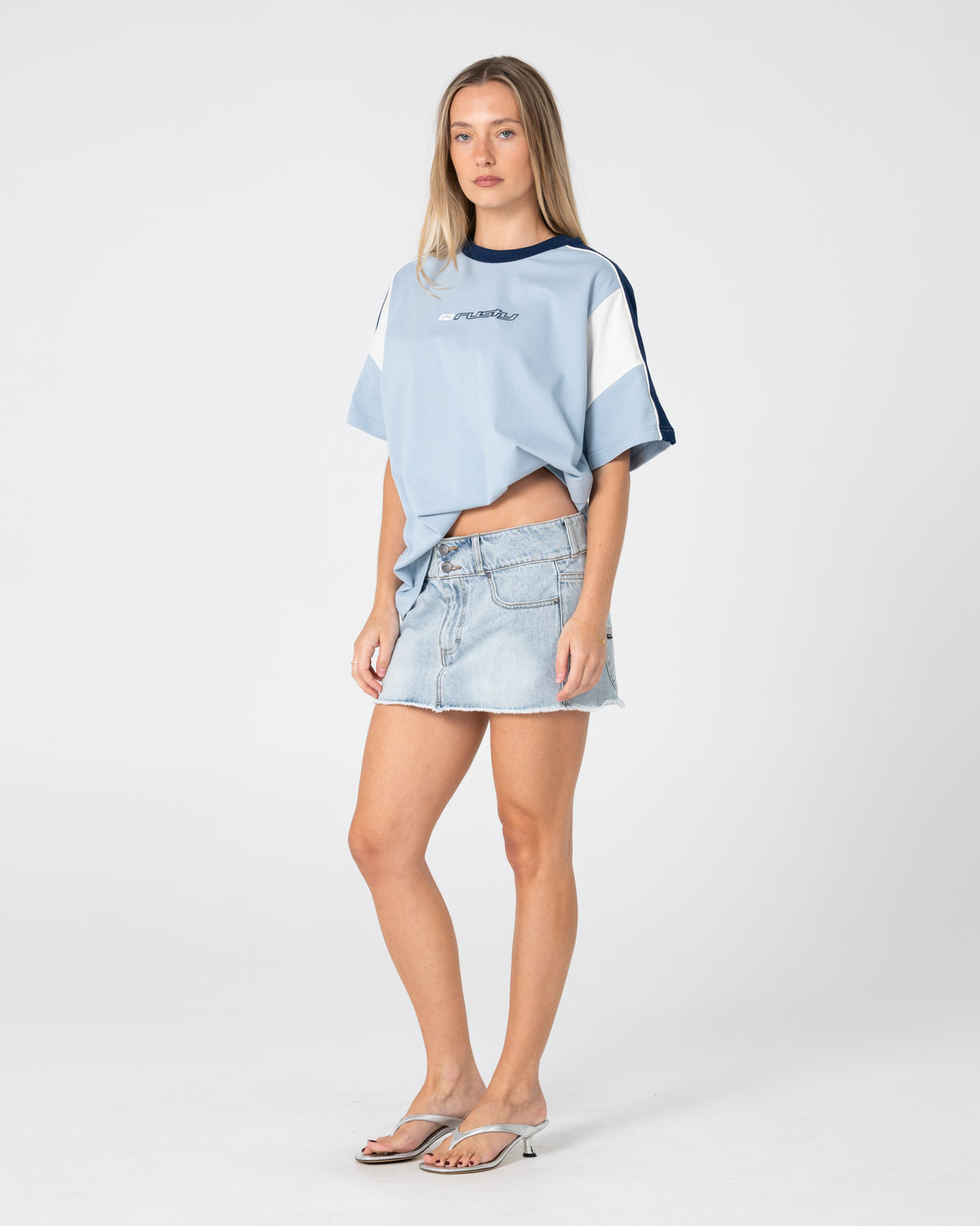 Remera Mc Rusty New Break 220 Oversize Tee Ld Sea Blue