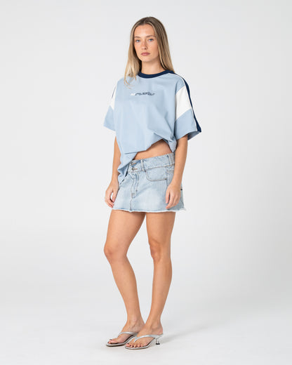 Remera Mc Rusty New Break 220 Oversize Tee Ld Sea Blue