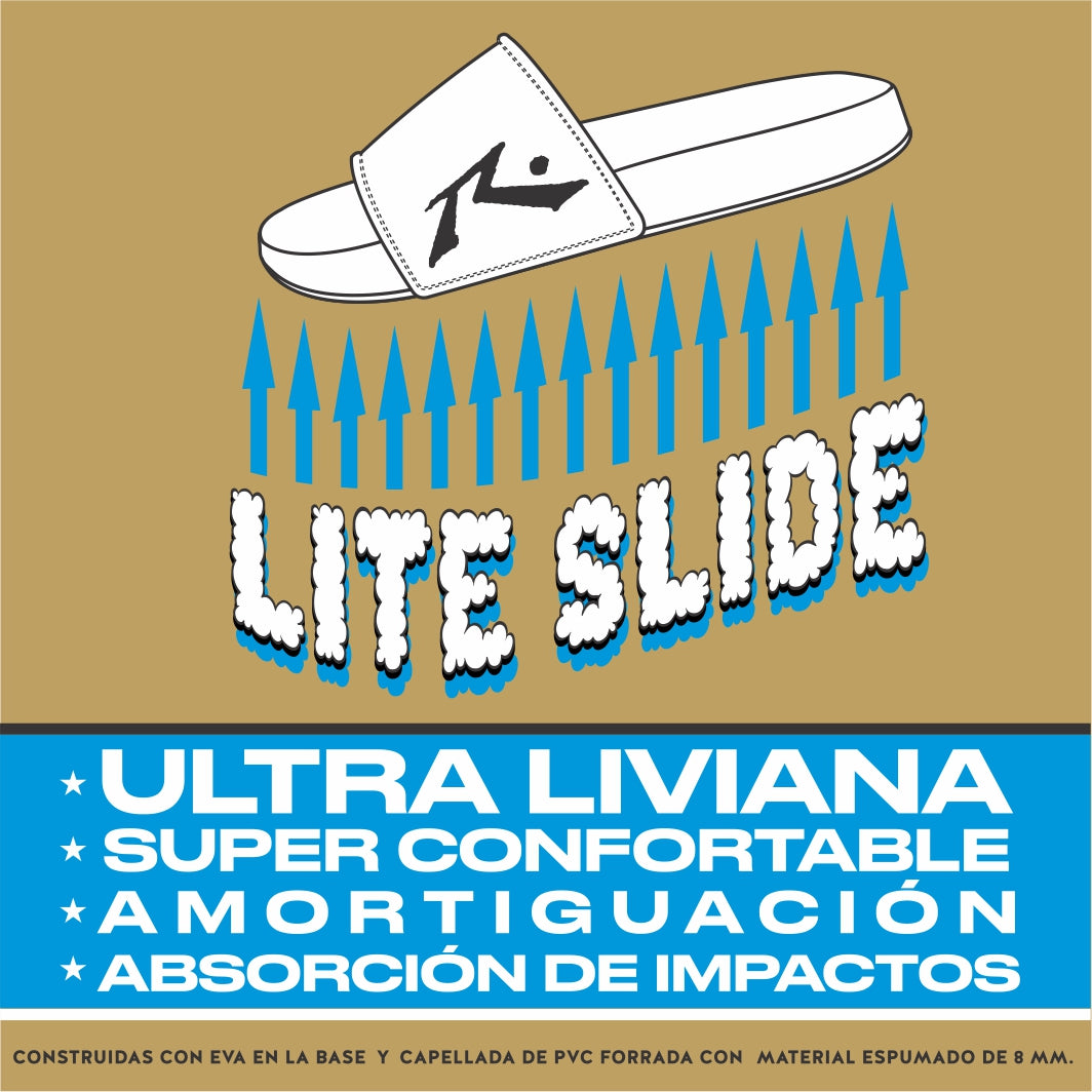Ojotas Rusty Competition Lite Slide All Black