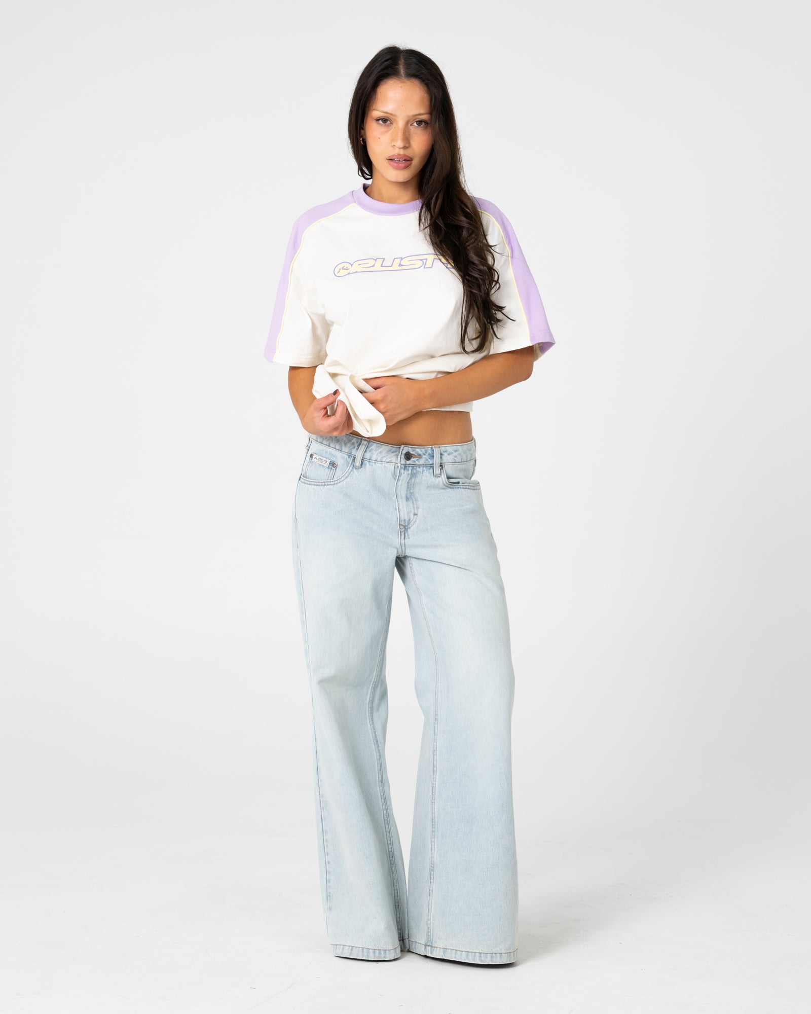 Remera Mc Rusty Timmy Target 220 Oversize Tee Ld Cream/Mulberry Purple