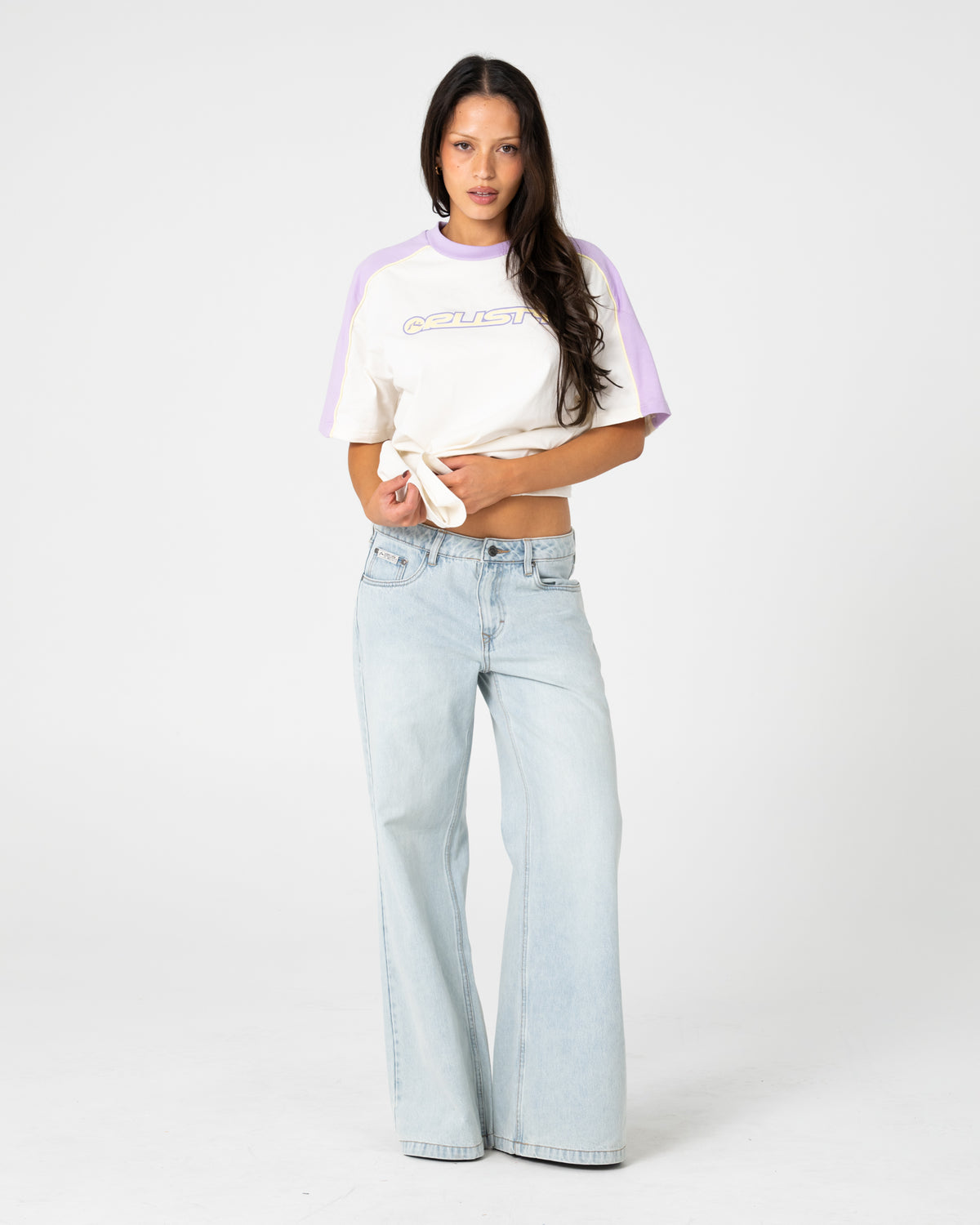 Remera Mc Rusty Timmy Target 220 Oversize Tee Ld Cream/Mulberry Purple