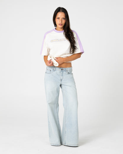 Remera Mc Rusty Timmy Target 220 Oversize Tee Ld Cream/Mulberry Purple