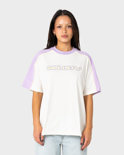 Remera Mc Rusty Timmy Target 220 Oversize Tee Ld Cream/Mulberry Purple