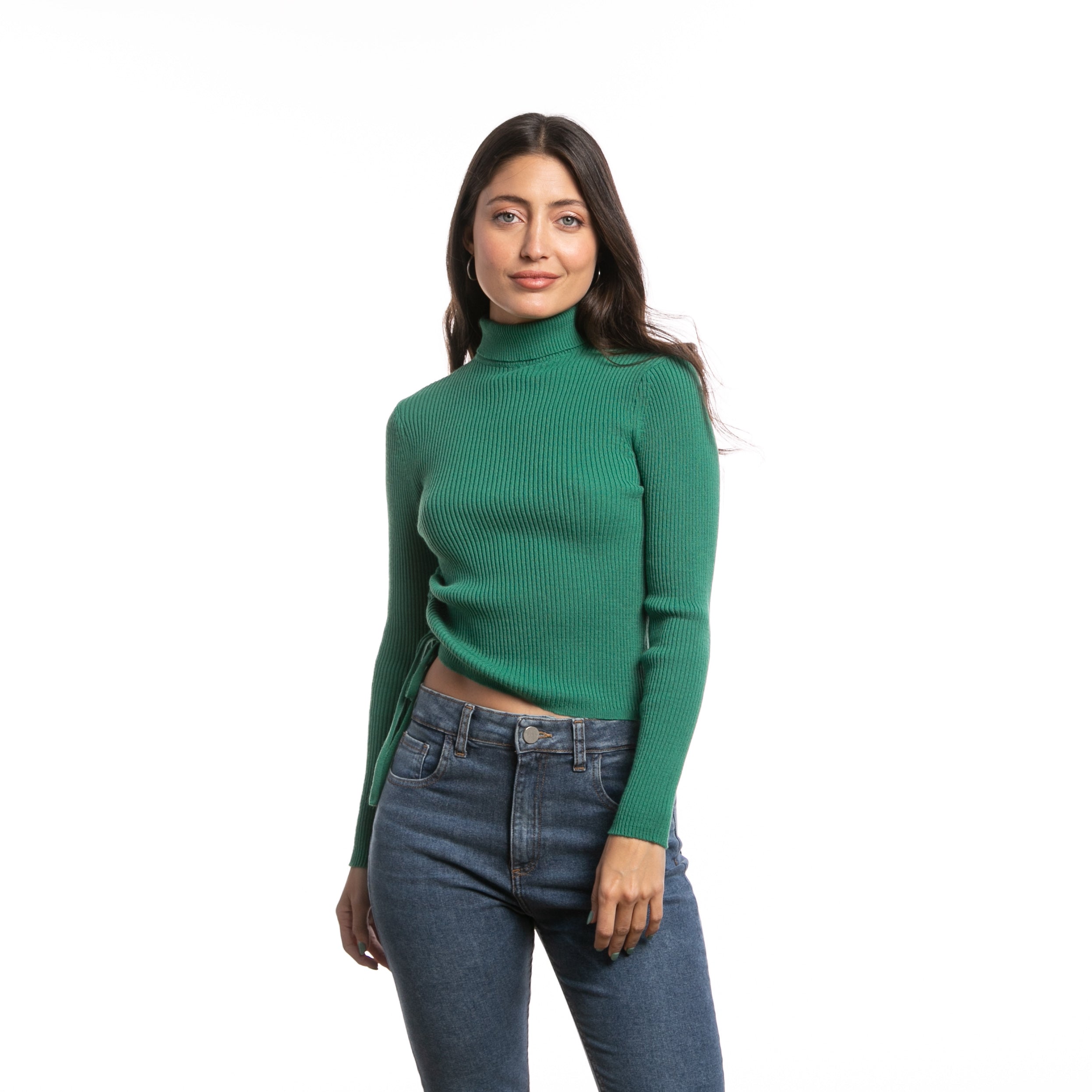Sweater Rusty Gathered Hi Neck Knit Ld